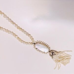 KENDRA SCOTT 💥RARE💥 Tatiana Beaded Necklace w Mother of Pearl Tassel Pendant